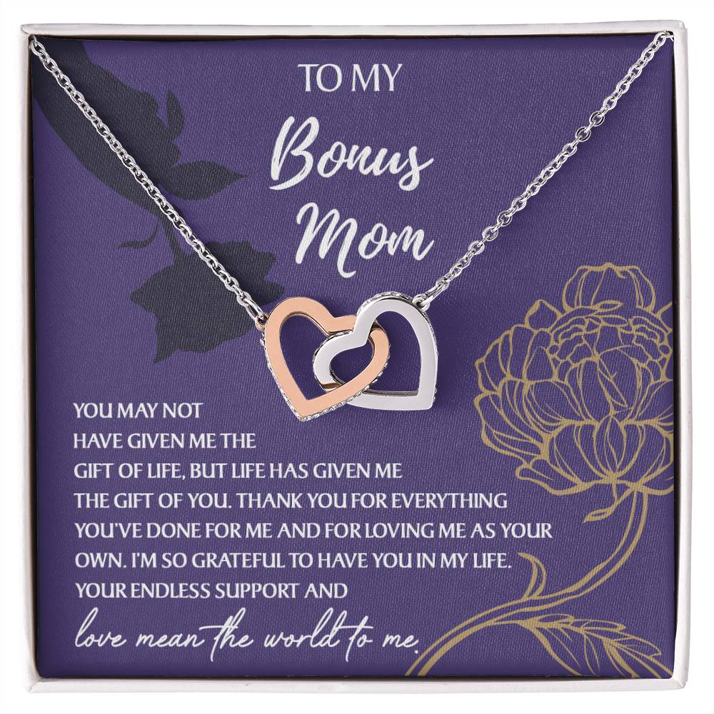 Bonus Mom Gift - Locked Hearts Necklace - Your Endless Support