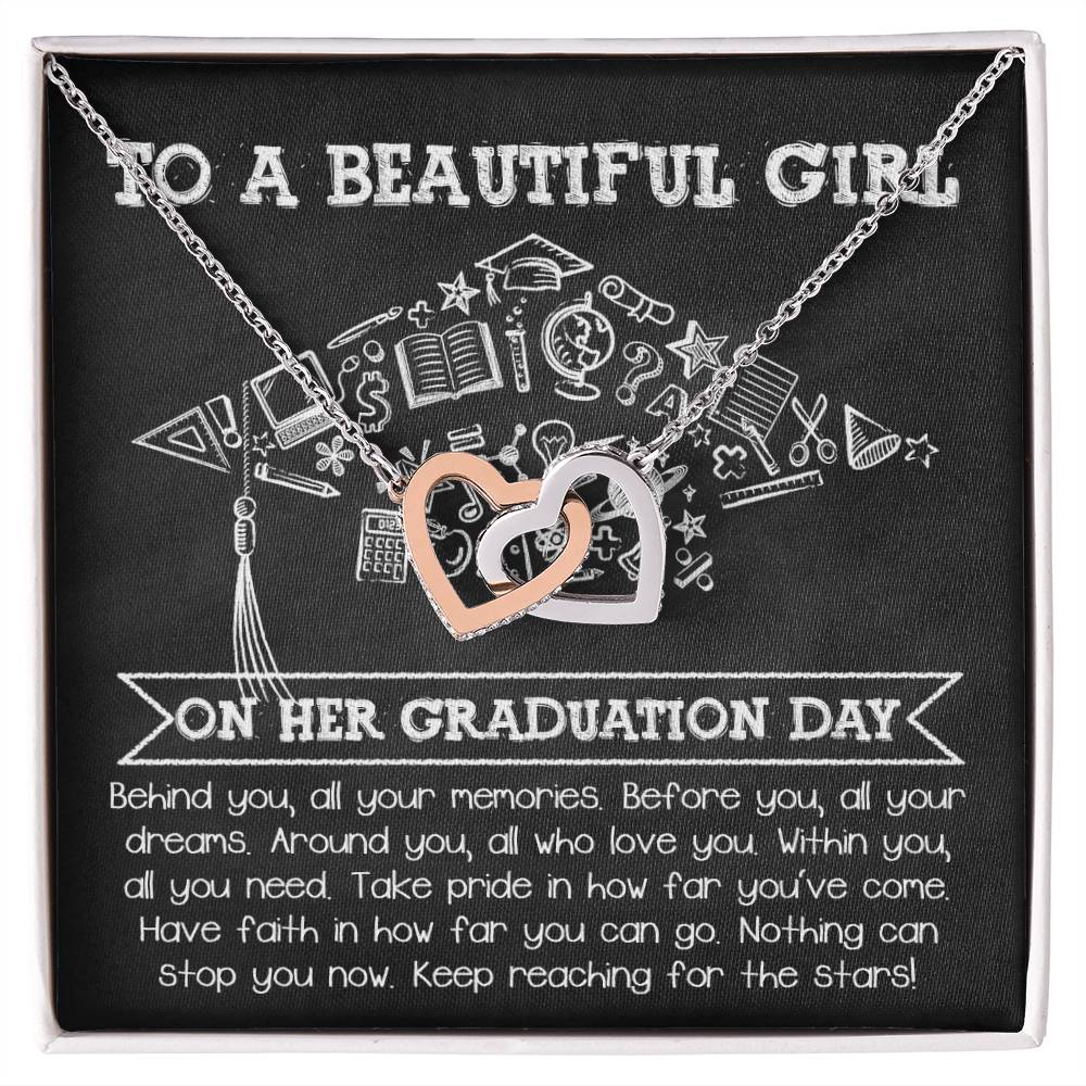 Her Graduation Gift - All Your Dreams -  Locked Hearts Necklace