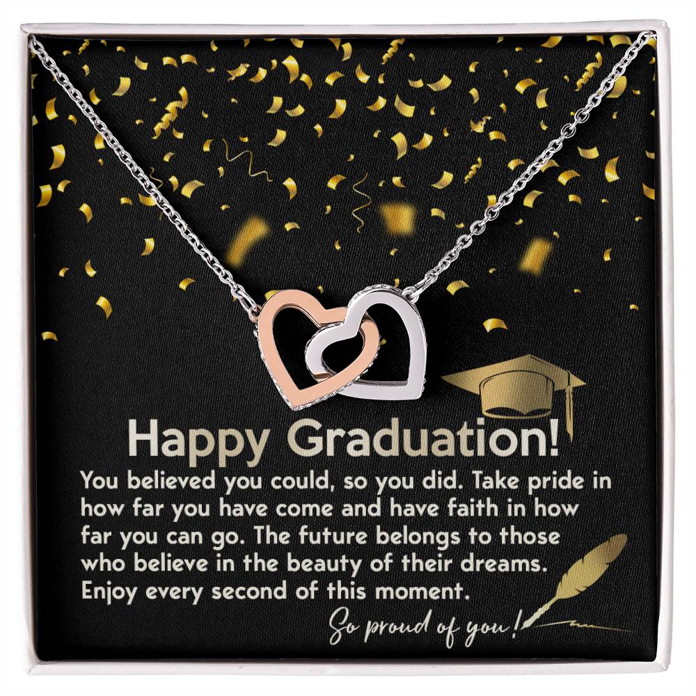 Her Graduation Gift - This Moment -  Locked Hearts Necklace