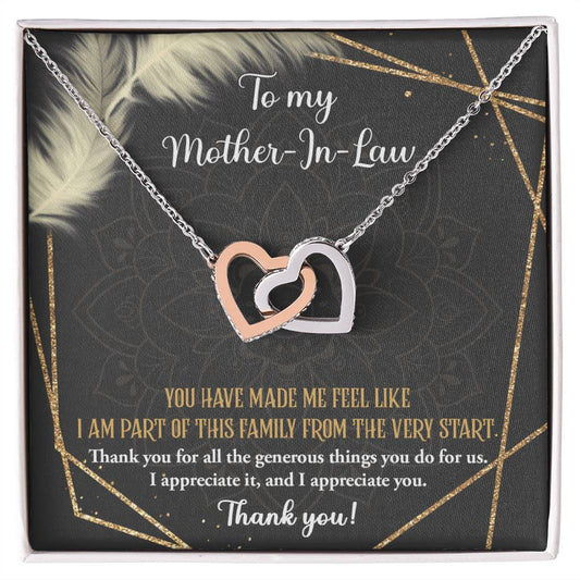 Gift For My Mother In Law - Locked Hearts Necklace - All You Do For Us