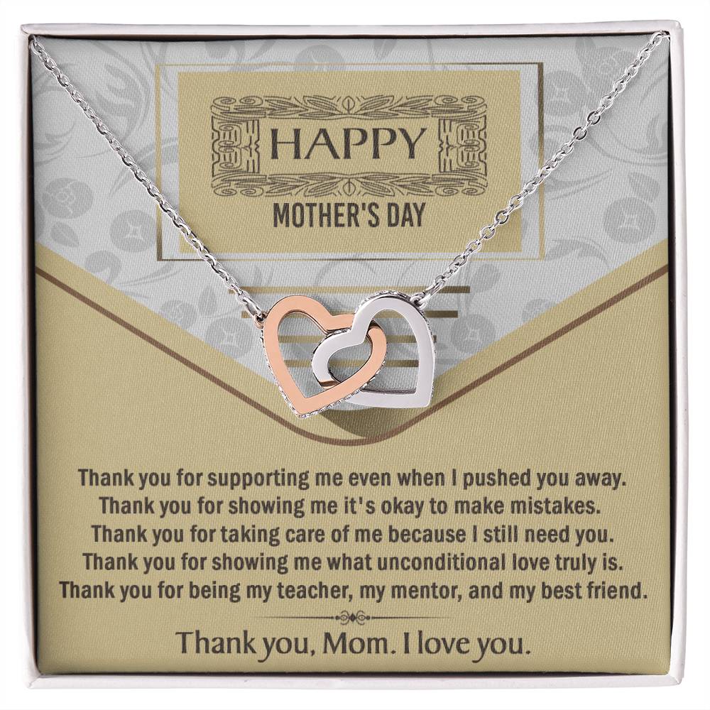 Mother's Day Necklace Gift - Thank You - Locked Heart Necklace