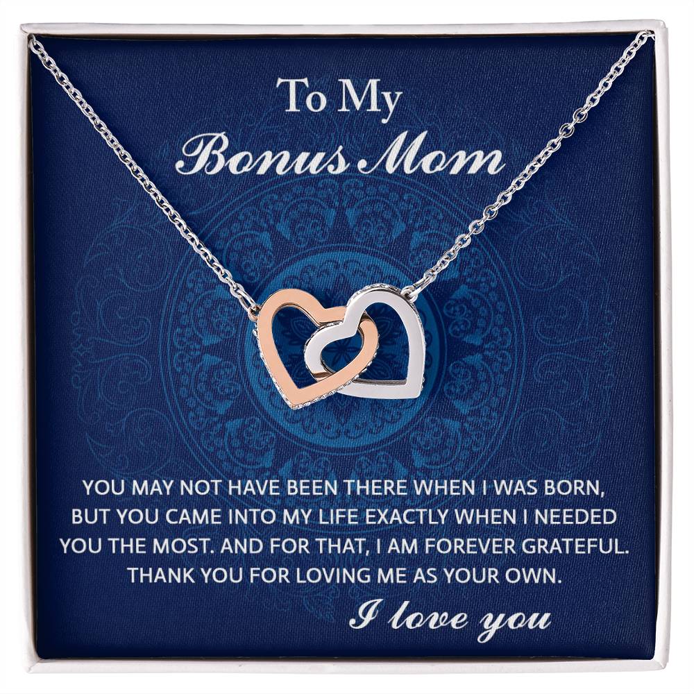 Gift For My Bonus Mom - Locked Hearts Necklace - I Needed You