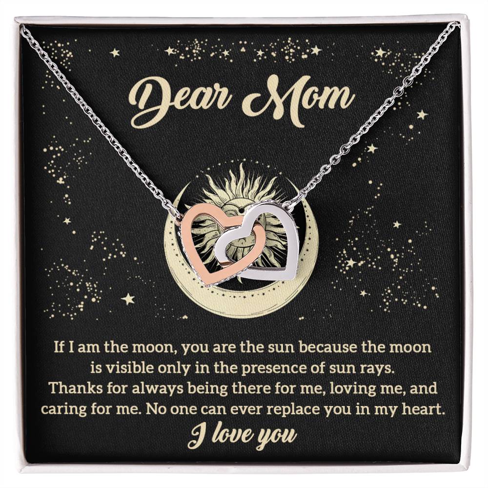 Mom Jewelry Gift - Locked Hearts Necklace - There For Me