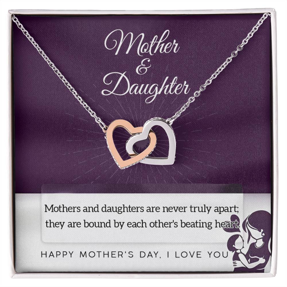 Gift for Mom From Daughter - Never Truly Apart - Locked Heart Necklace