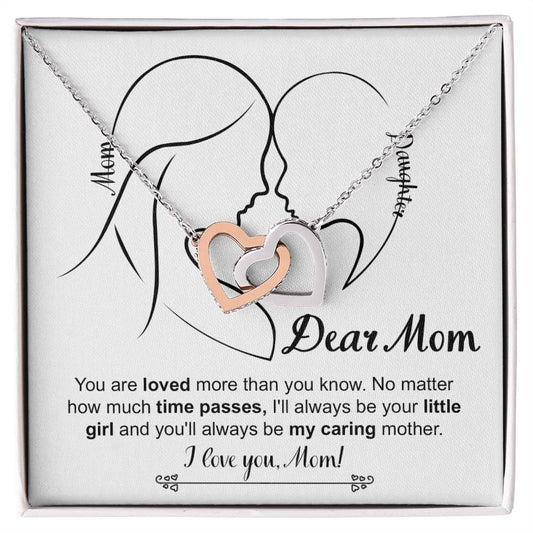 Mom Jewelry Gift - Locked Hearts Necklace - Your Little Girl