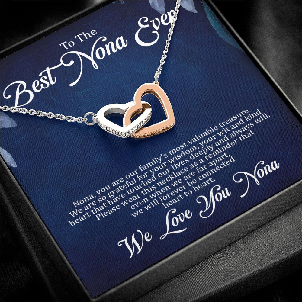 Nona - Best Nona Ever - Locked Hearts Necklace