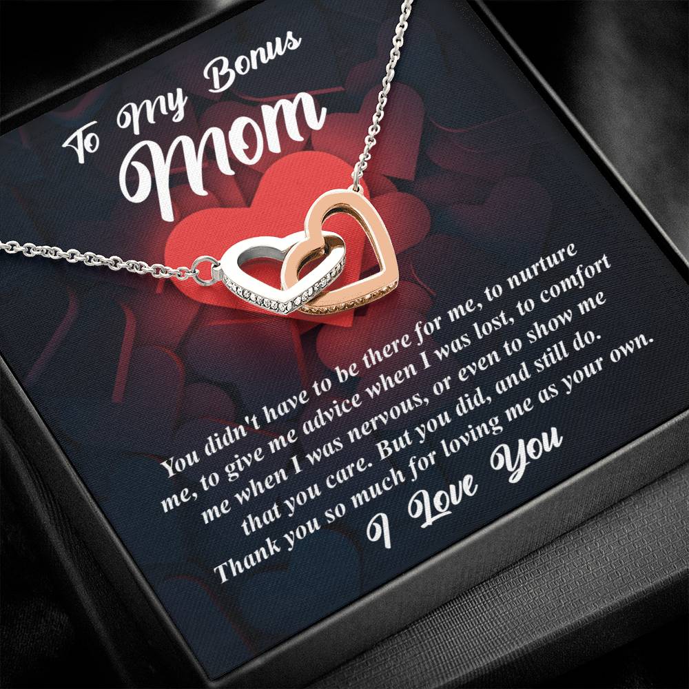 Bonus Mom Gift - Locked Hearts Necklace - I Know That You Care