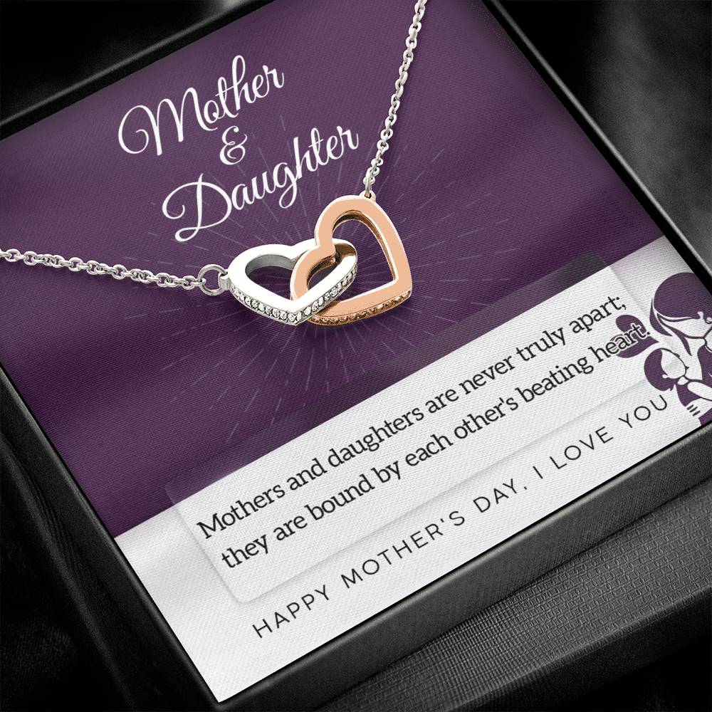 Gift for Mom From Daughter - Never Truly Apart - Locked Heart Necklace