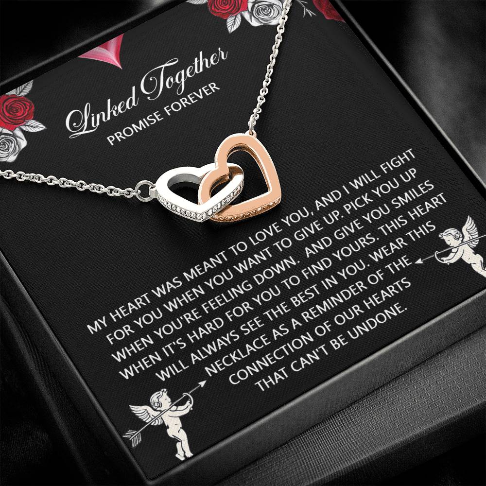 To My Soulmate Jewelry Gift - Interlocking Hearts Necklace with Heartfelt Message Card From You - To Find Yours