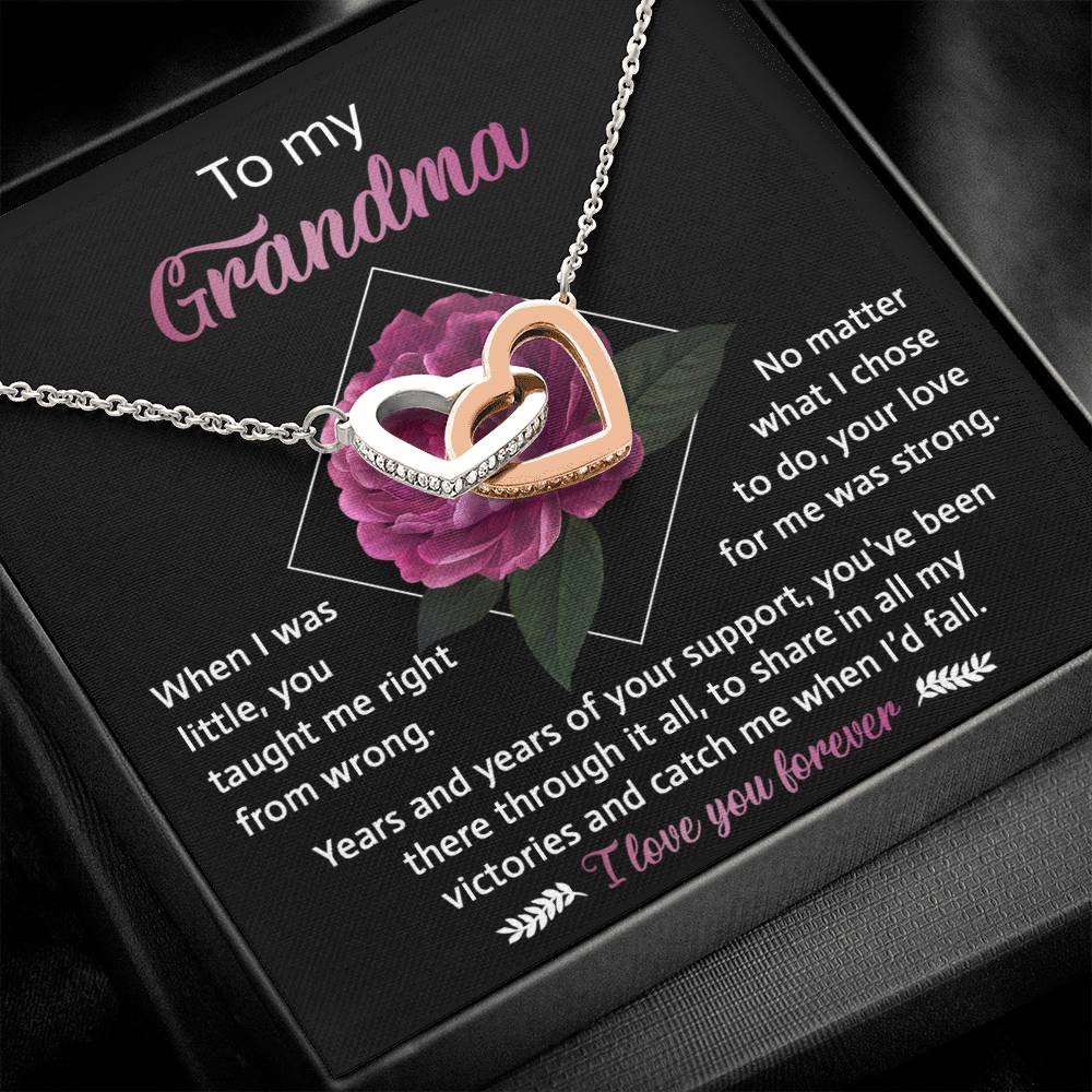 Gift For Grandma - Locked Hearts Necklace - Love For Me