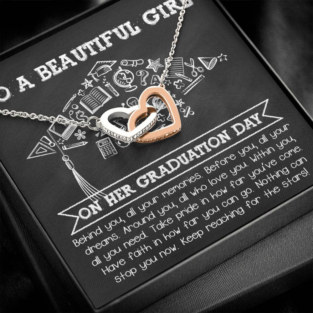 Her Graduation Gift - All Your Dreams -  Locked Hearts Necklace