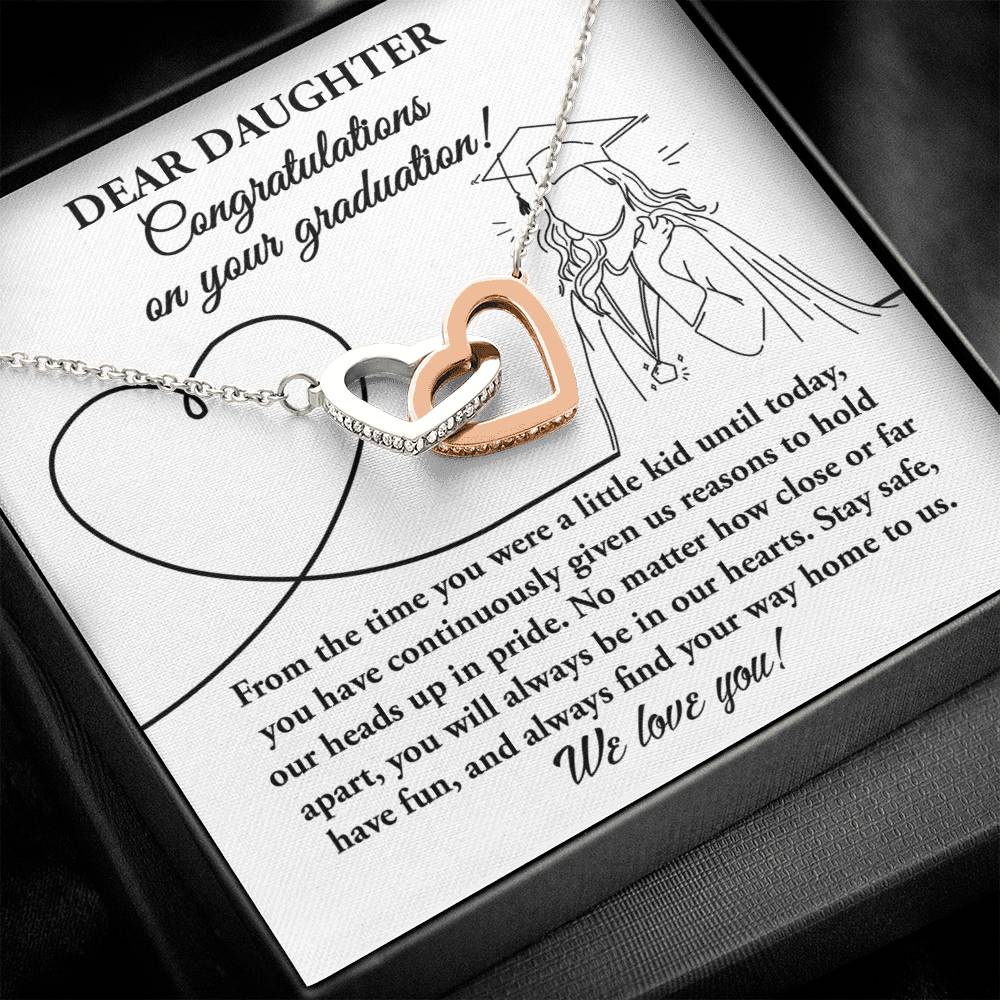 Daughter Graduation Gift -Your Graduation - Locked Hearts Necklace