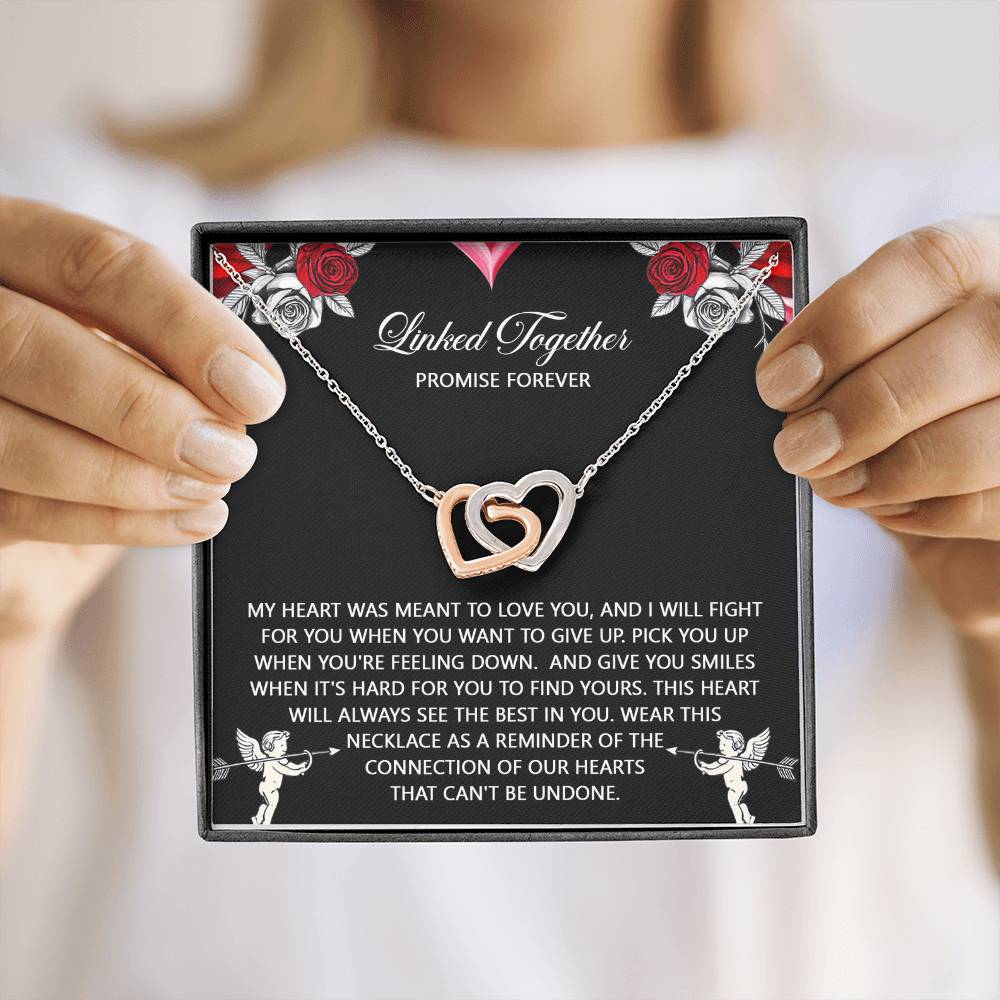 To My Soulmate Jewelry Gift - Interlocking Hearts Necklace with Heartfelt Message Card From You - To Find Yours