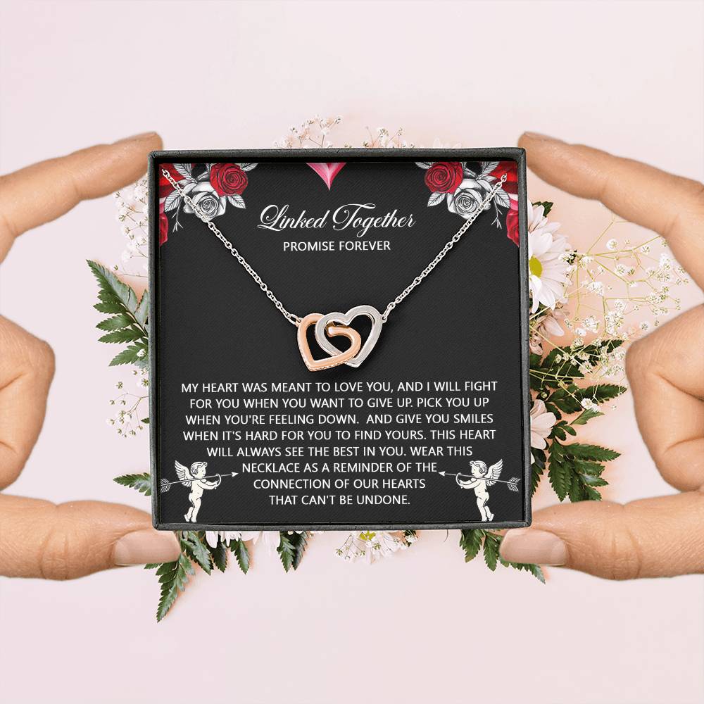 To My Soulmate Jewelry Gift - Interlocking Hearts Necklace with Heartfelt Message Card From You - To Find Yours