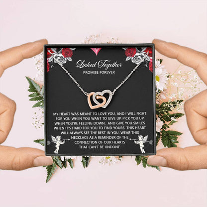 To My Soulmate Jewelry Gift - Interlocking Hearts Necklace with Heartfelt Message Card From You - To Find Yours