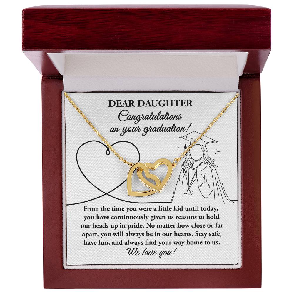 Daughter Graduation Gift -Your Graduation - Locked Hearts Necklace