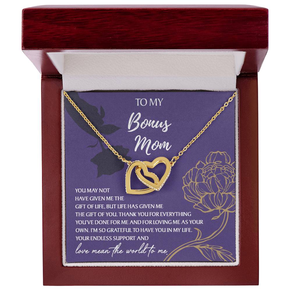 Bonus Mom Gift - Locked Hearts Necklace - Your Endless Support