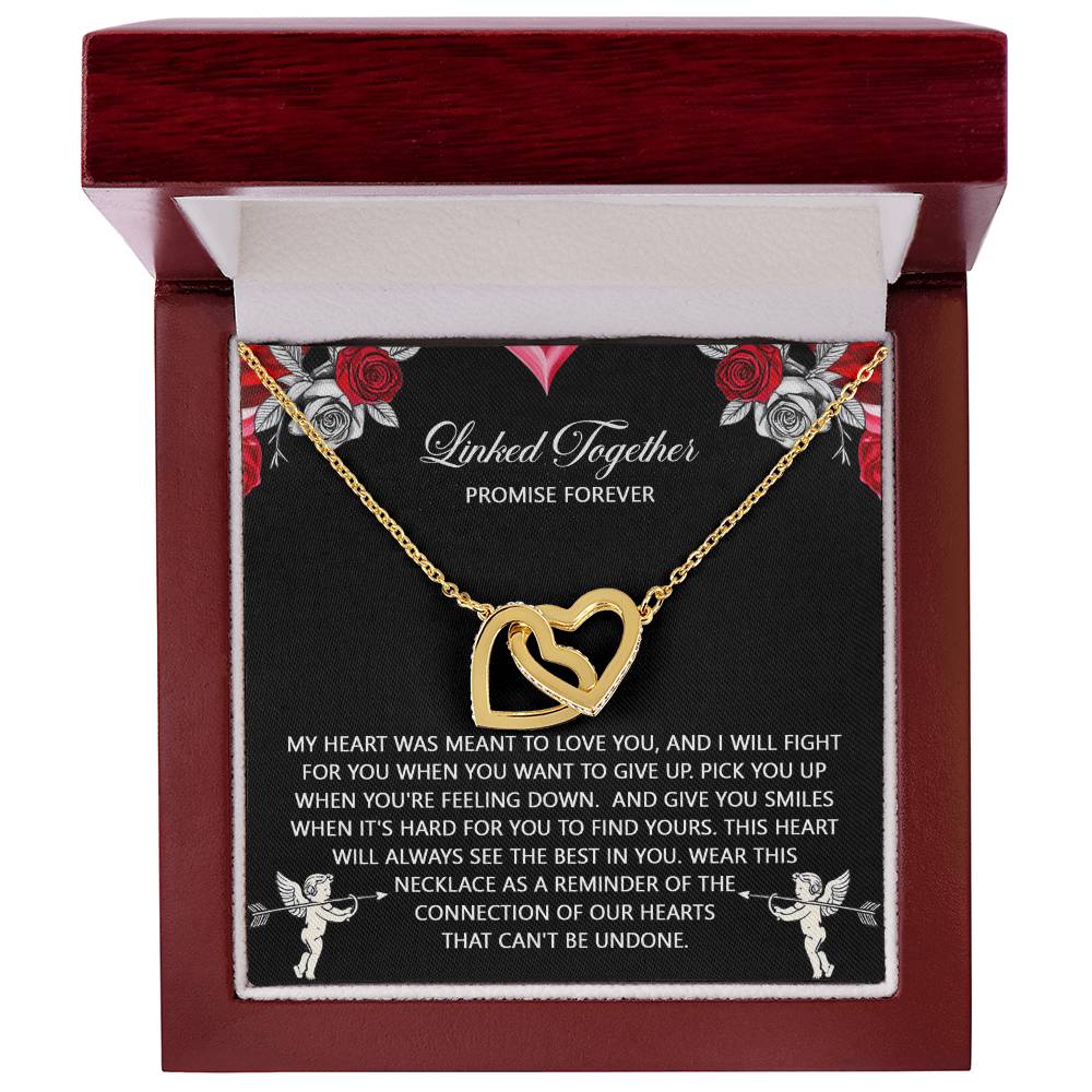 To My Soulmate Jewelry Gift - Interlocking Hearts Necklace with Heartfelt Message Card From You - To Find Yours