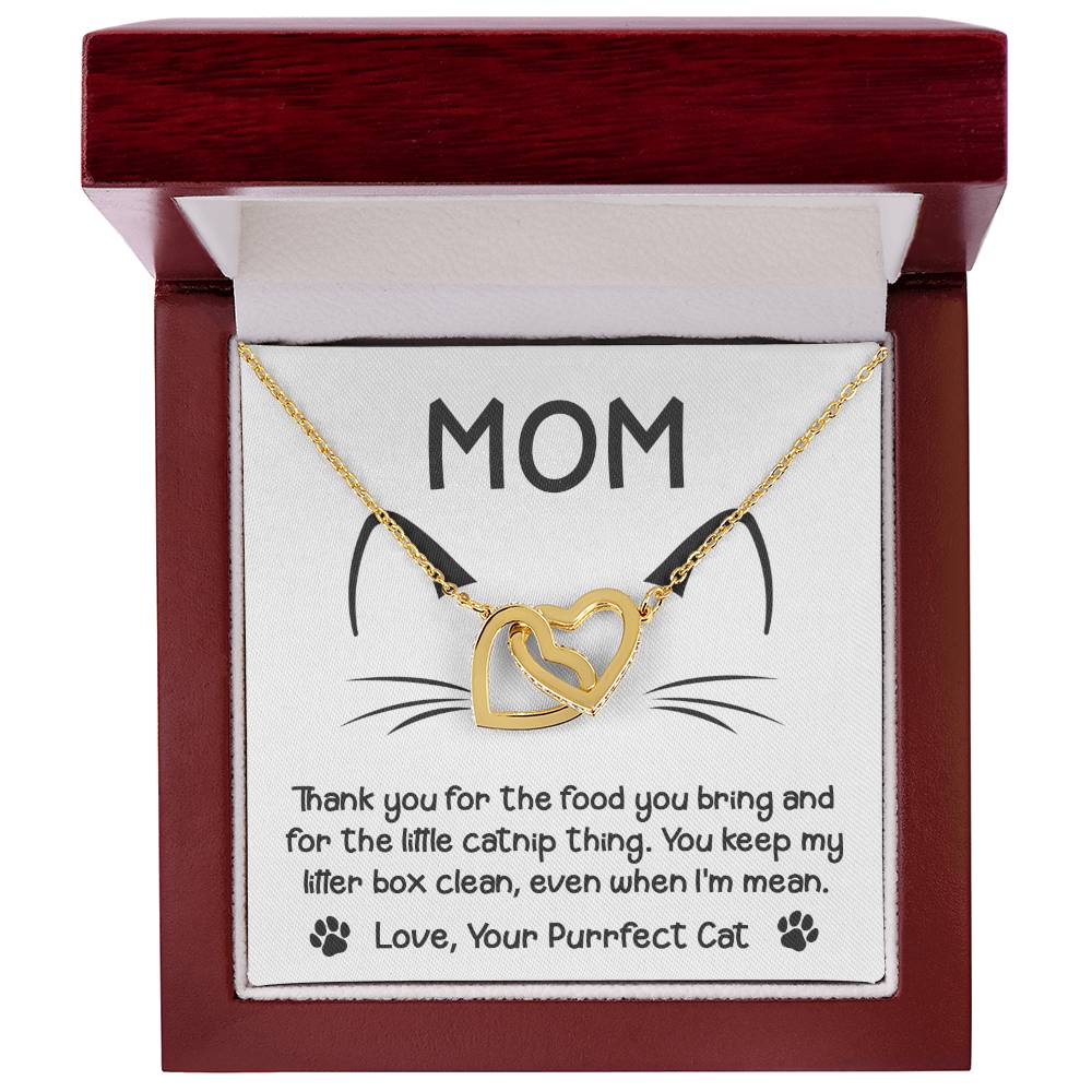 Cat Mom Gift - Locked Hearts Necklace - When I'm Mean