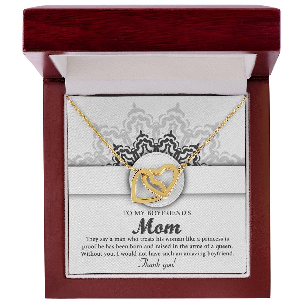 Boyfriends Mom Gift - Locked Hearts Necklace - In The Arms Of A Queen