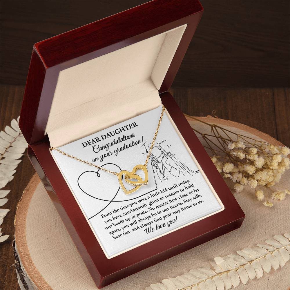 Daughter Graduation Gift -Your Graduation - Locked Hearts Necklace