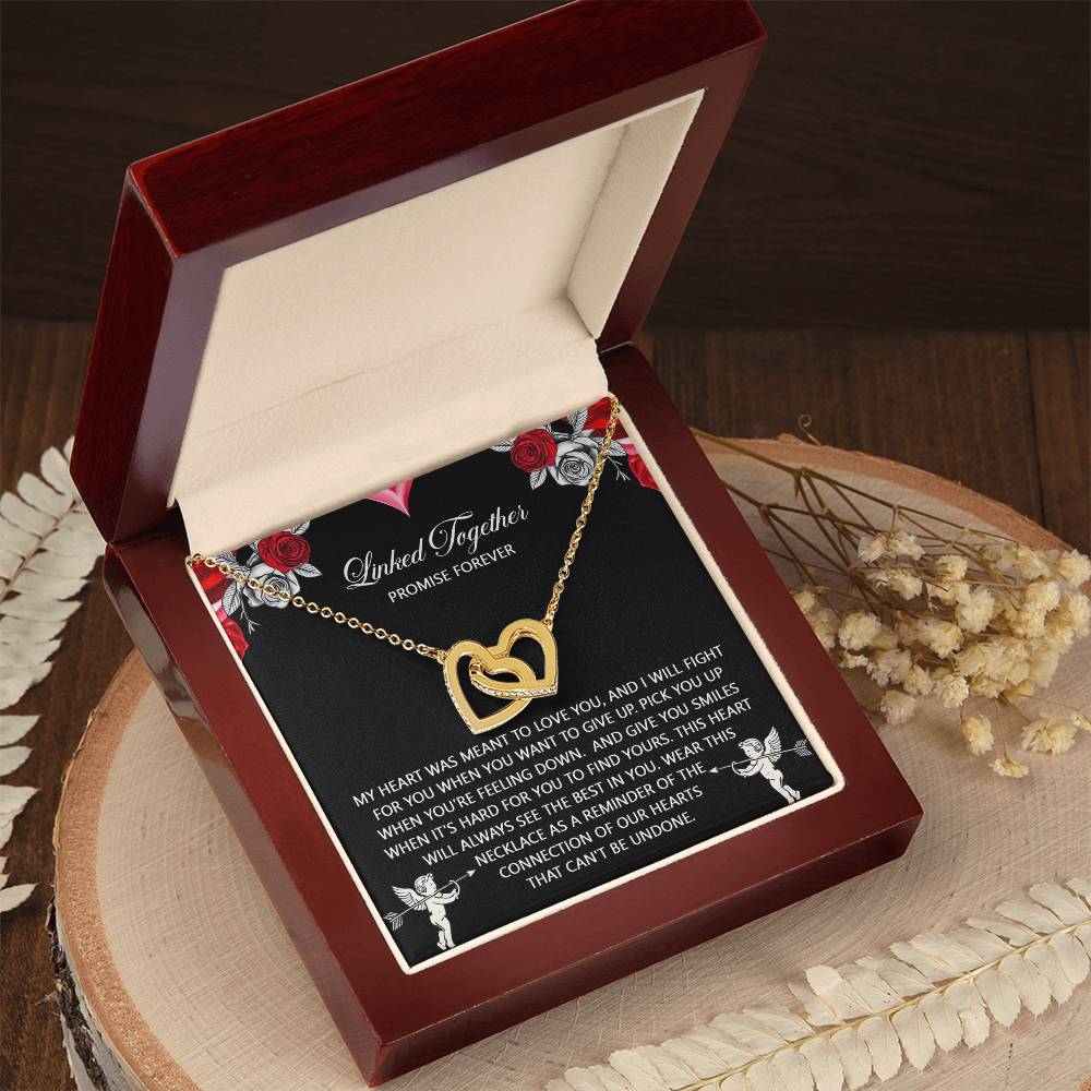 To My Soulmate Jewelry Gift - Interlocking Hearts Necklace with Heartfelt Message Card From You - To Find Yours