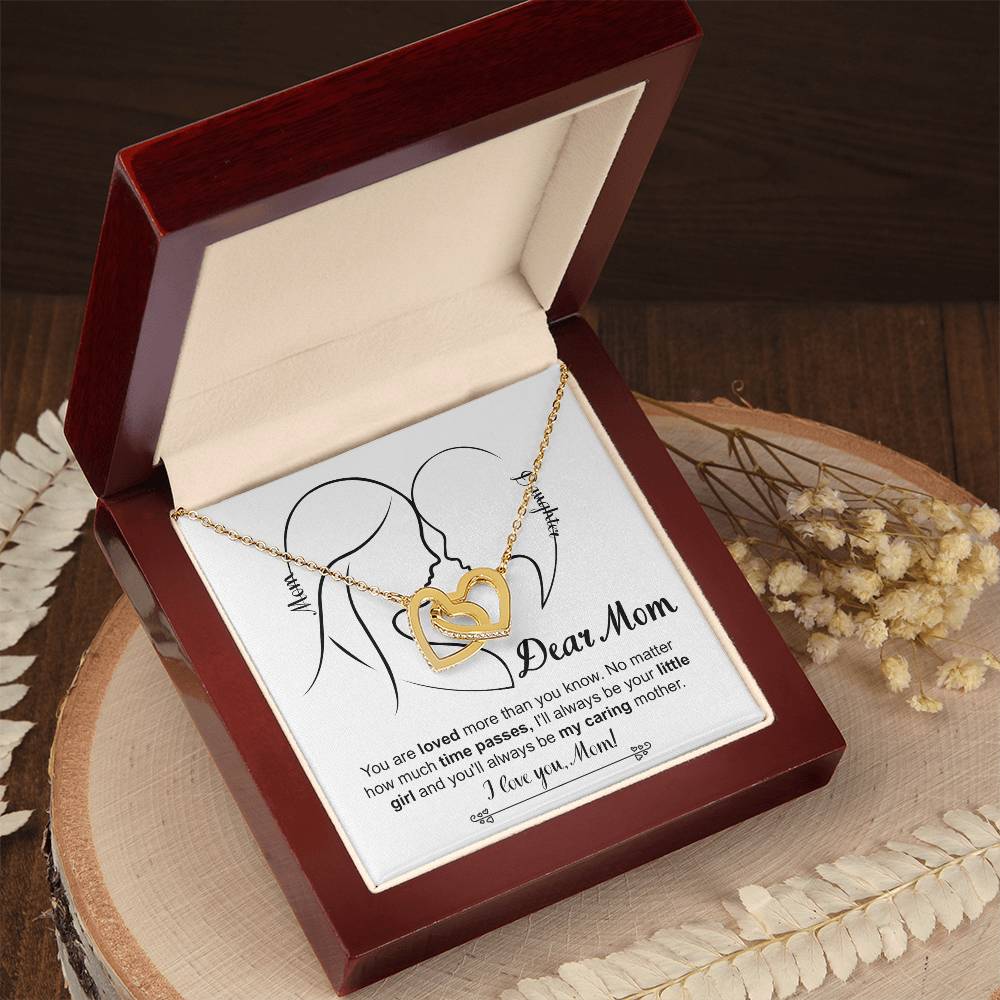 Mom Jewelry Gift - Locked Hearts Necklace - Your Little Girl