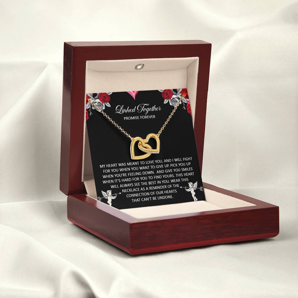 To My Soulmate Jewelry Gift - Interlocking Hearts Necklace with Heartfelt Message Card From You - To Find Yours