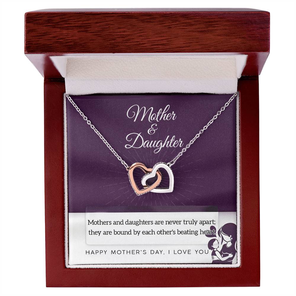 Gift for Mom From Daughter - Never Truly Apart - Locked Heart Necklace