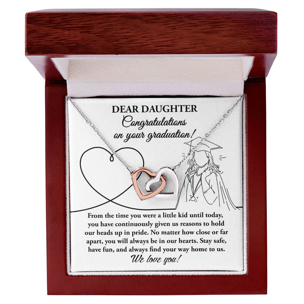 Daughter Graduation Gift -Your Graduation - Locked Hearts Necklace