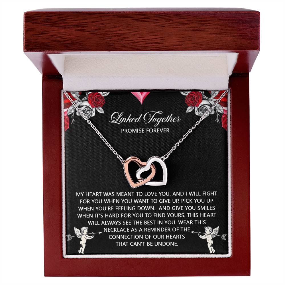 To My Soulmate Jewelry Gift - Interlocking Hearts Necklace with Heartfelt Message Card From You - To Find Yours