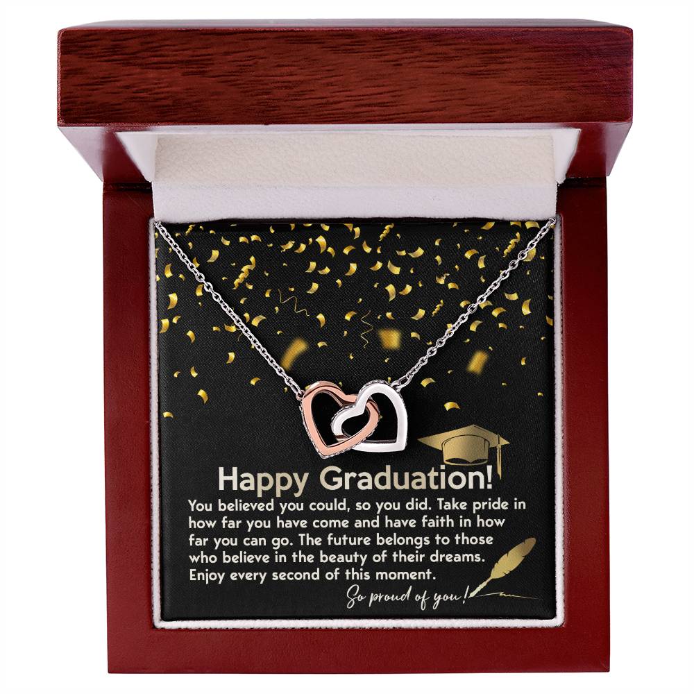 Her Graduation Gift - This Moment -  Locked Hearts Necklace