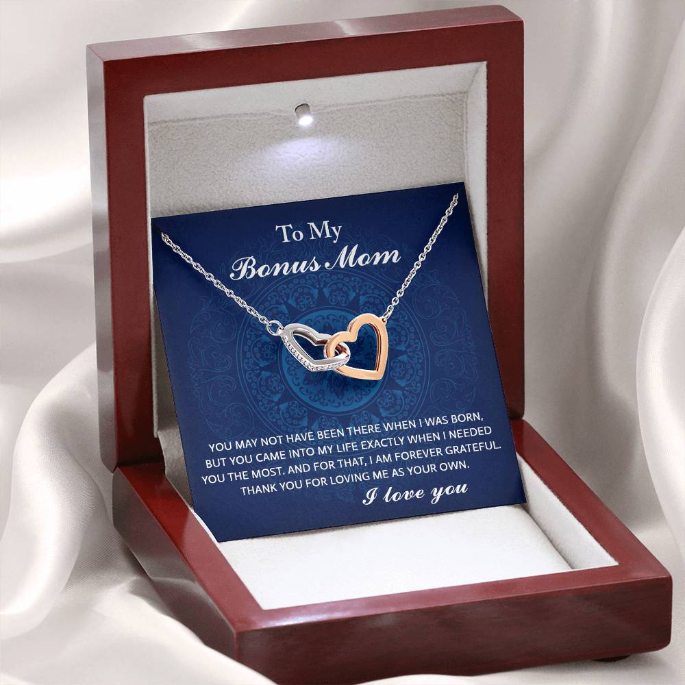 Gift For My Bonus Mom - Locked Hearts Necklace - I Needed You