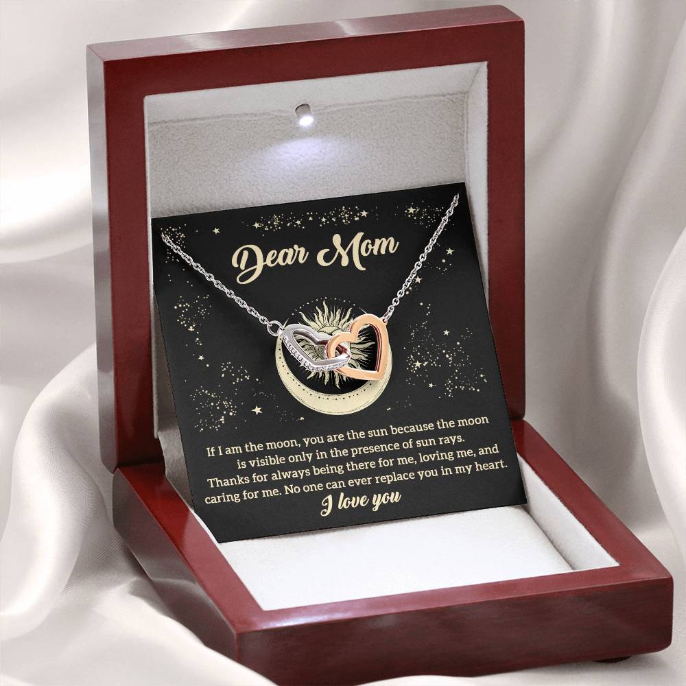 Mom Jewelry Gift - Locked Hearts Necklace - There For Me