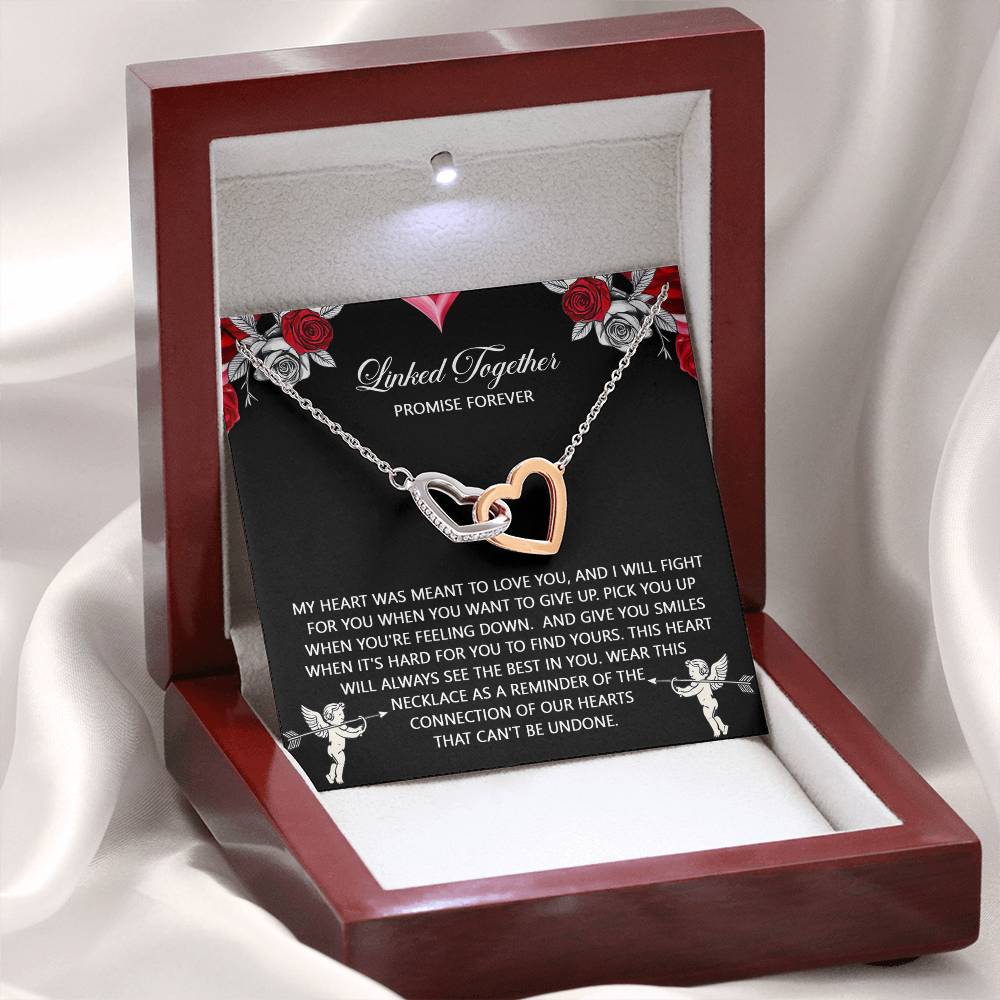 To My Soulmate Jewelry Gift - Interlocking Hearts Necklace with Heartfelt Message Card From You - To Find Yours