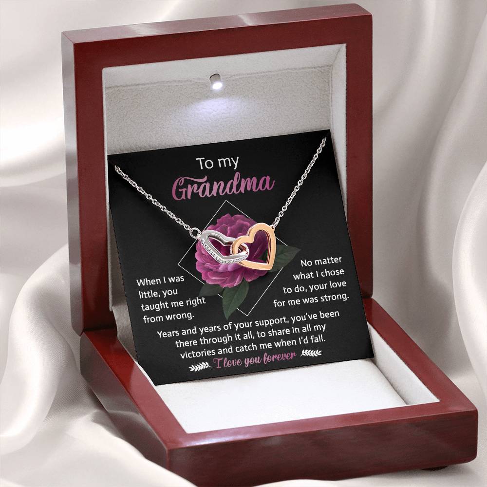 Gift For Grandma - Locked Hearts Necklace - Love For Me