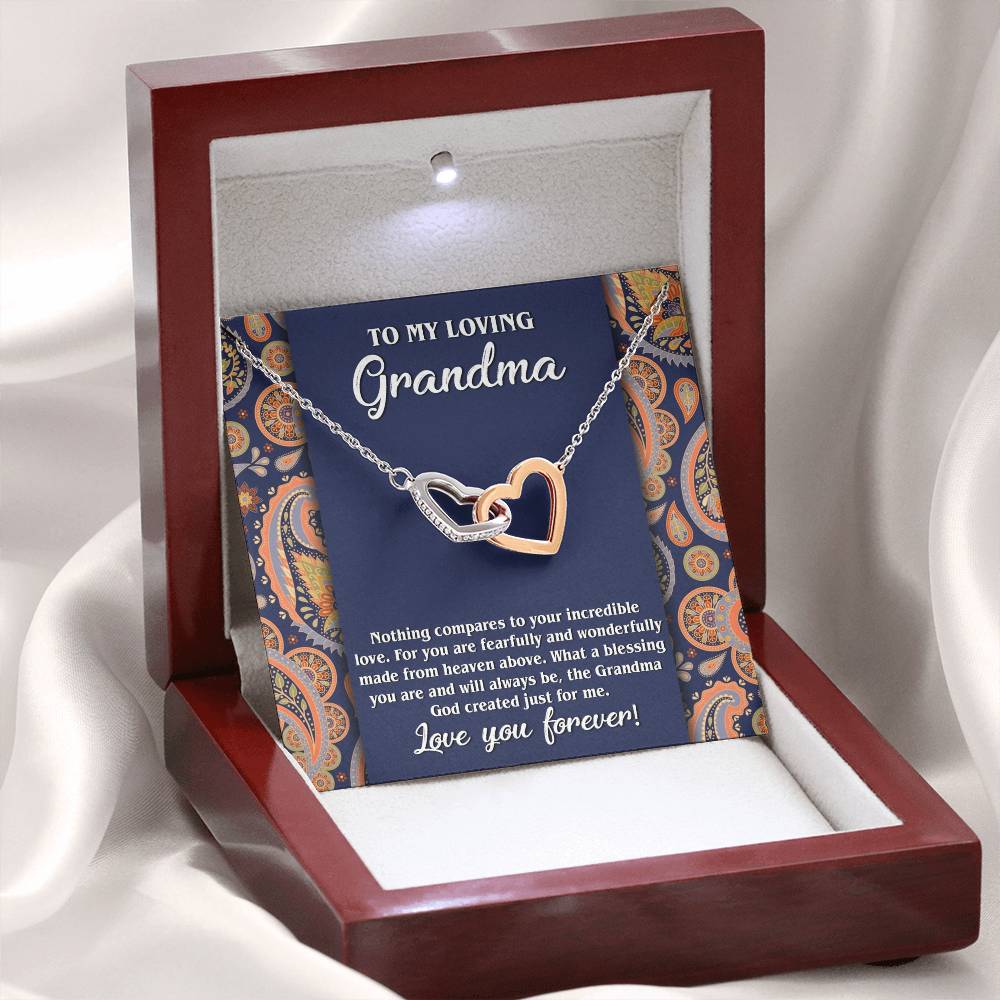 Grandma Gift - Locked Hearts Necklace - Just For Me