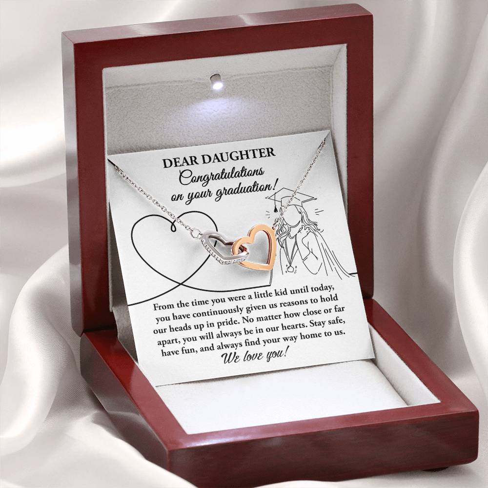 Daughter Graduation Gift -Your Graduation - Locked Hearts Necklace