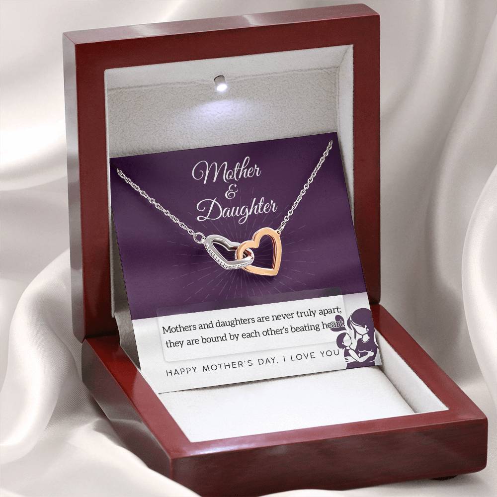 Gift for Mom From Daughter - Never Truly Apart - Locked Heart Necklace