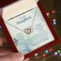 To My Daughter - Interlocking Hearts Necklace -Beautiful Butterfly