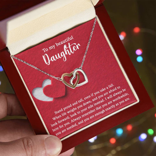 To My Daughter - Interlocking Hearts Necklace -As You Are 2