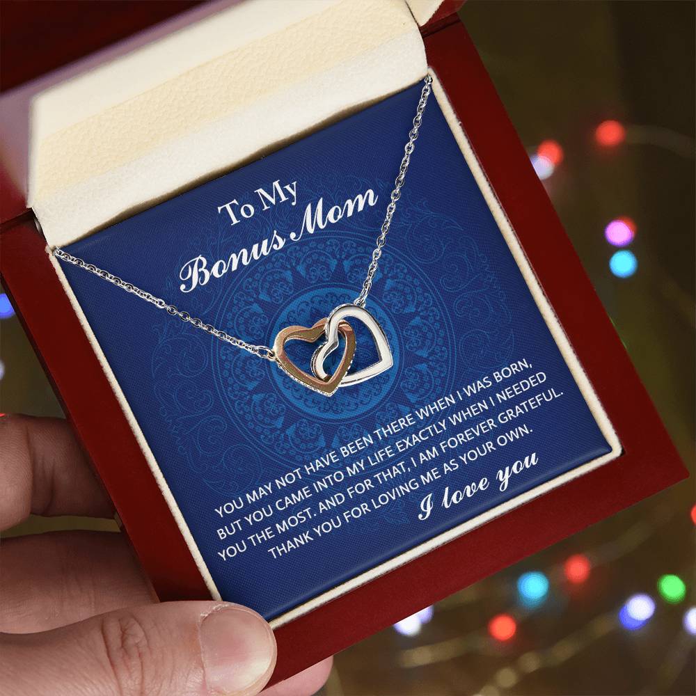 Gift For My Bonus Mom - Locked Hearts Necklace - I Needed You