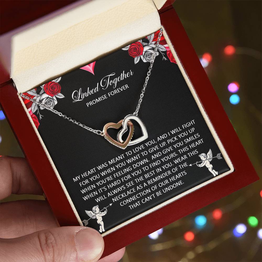 To My Soulmate Jewelry Gift - Interlocking Hearts Necklace with Heartfelt Message Card From You - To Find Yours