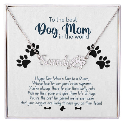 Dog Mom Personalized Name Necklace - Best Dog Mom In The World