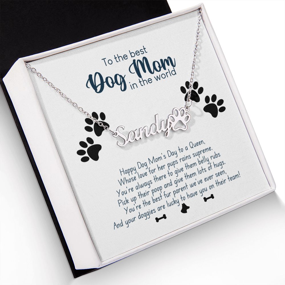 Dog Mom Personalized Name Necklace - Best Dog Mom In The World