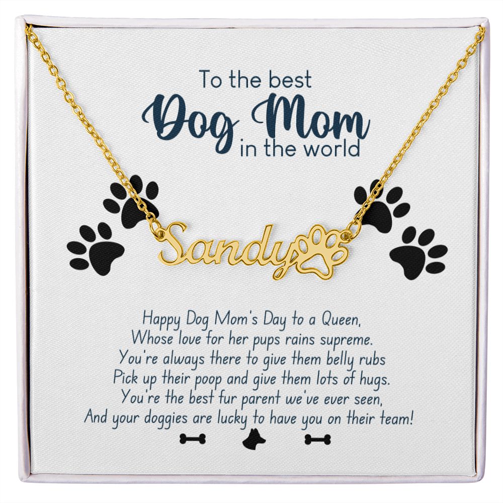 Dog Mom Personalized Name Necklace - Best Dog Mom In The World