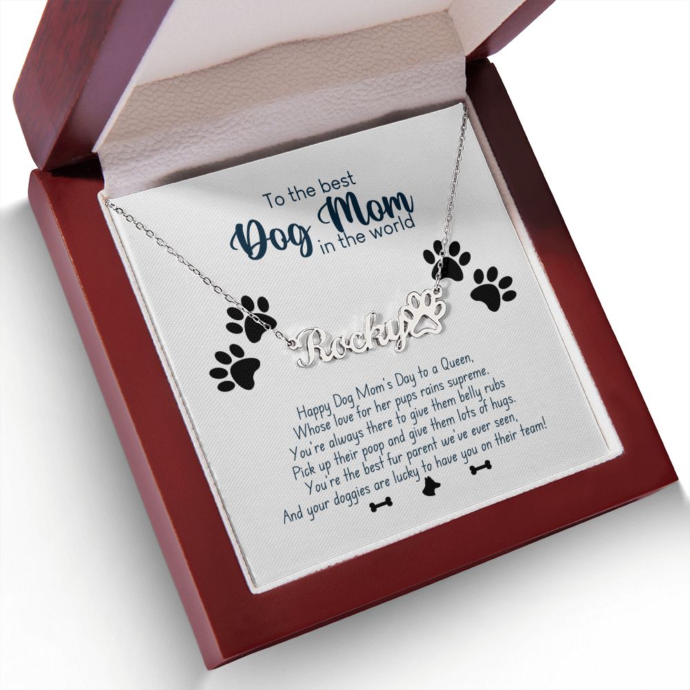 Dog Mom Personalized Name Necklace - Best Dog Mom In The World