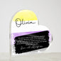 Non-Binary Pride Heart Shaped Acrylic Plaque - Personalized