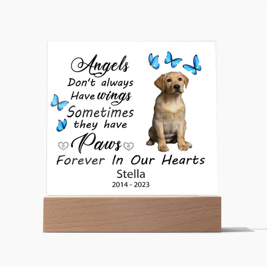 Labrador Retriever Memorial Square Acrylic Sign Plaque