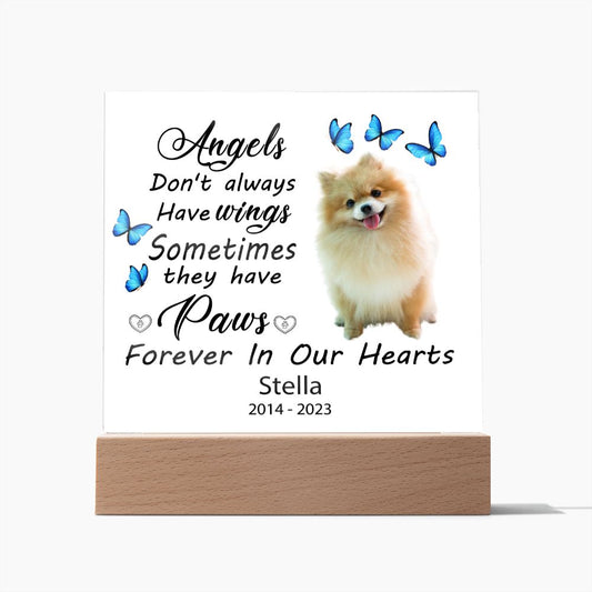 Pomerainian Memorial Square Acrylic Sign Plaque